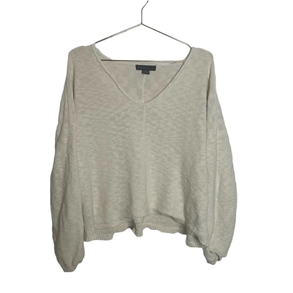 Sanctuary Sweaters - Sanctuary Ellison Textured V Neck Pullover Off White 1x